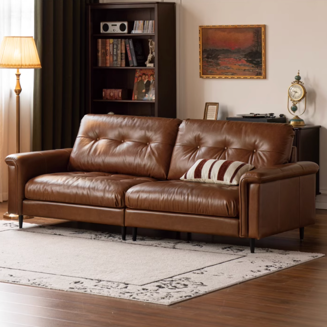 Leather American Retro Style Sofa