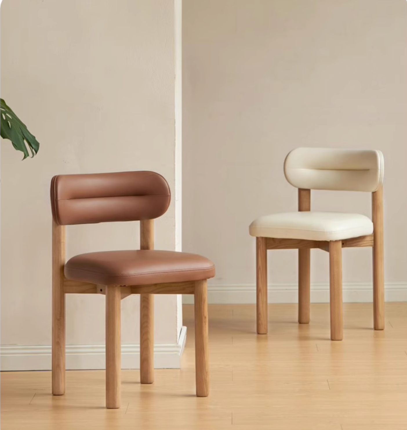 Ash Solid Wood Modern Style Makeup Chair