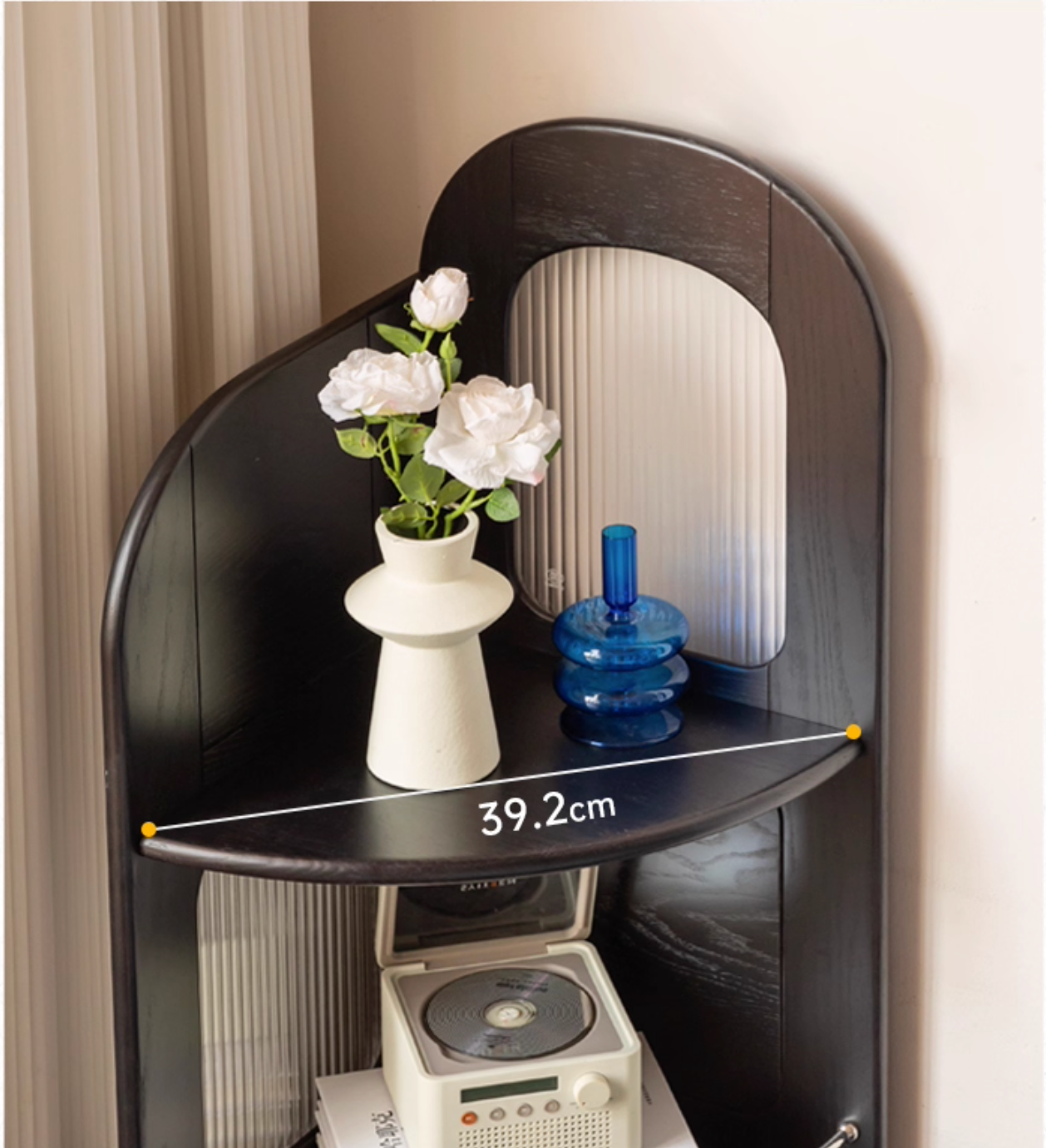 Oak Solid Wood Bauhaus Style Wall Mounted Corner Bookshelf