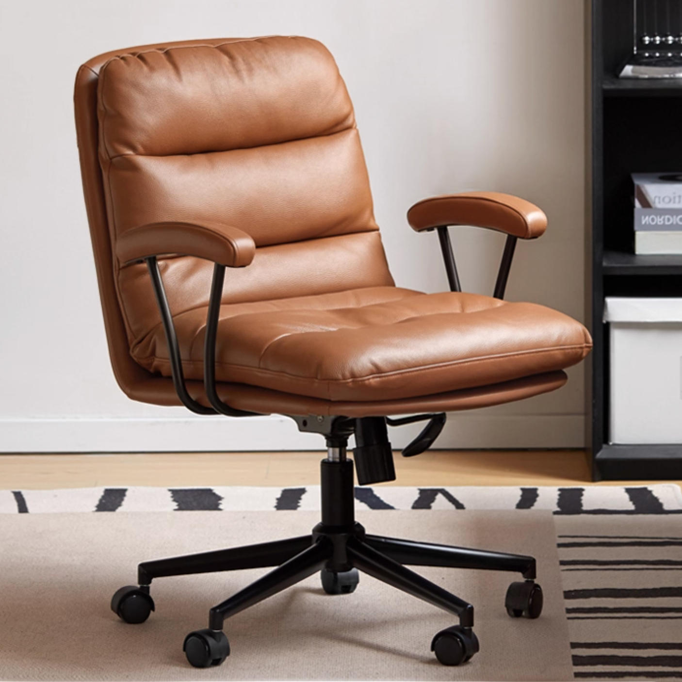 Leather Soft Rotating Office Armchair