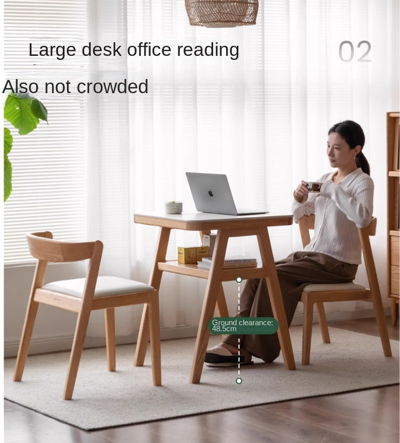 Oak Solid Wood Restaurant Rock Board Dining Table