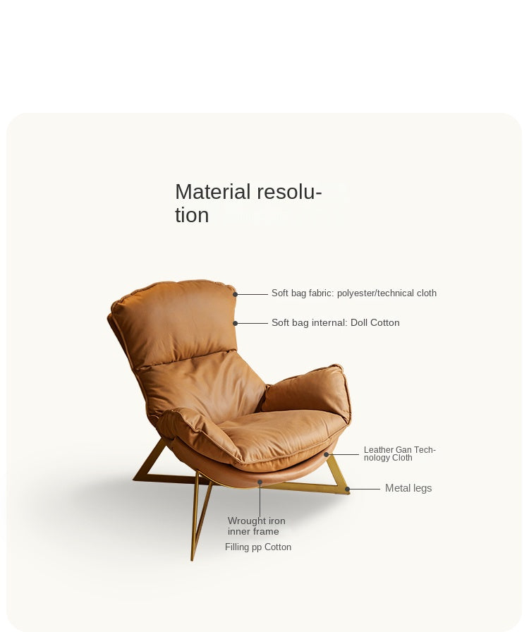 Fabric Modern Light Luxury Nordic Single Chair