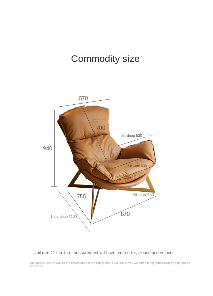Fabric Modern Light Luxury Nordic Single Chair