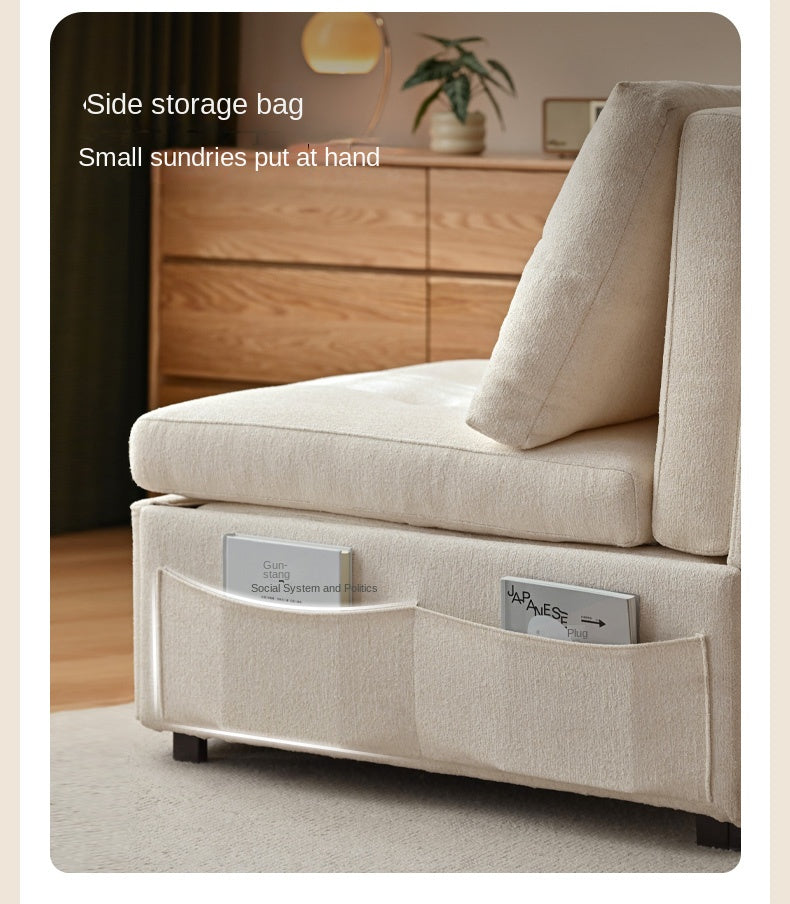 Fabric Sofa Cream Wind Multi Functional Single Chair