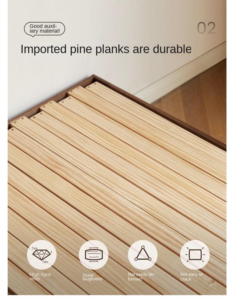 Oak, Solid RubberWood, Beech Solid Wood Sofa Bed Folding Single Bed