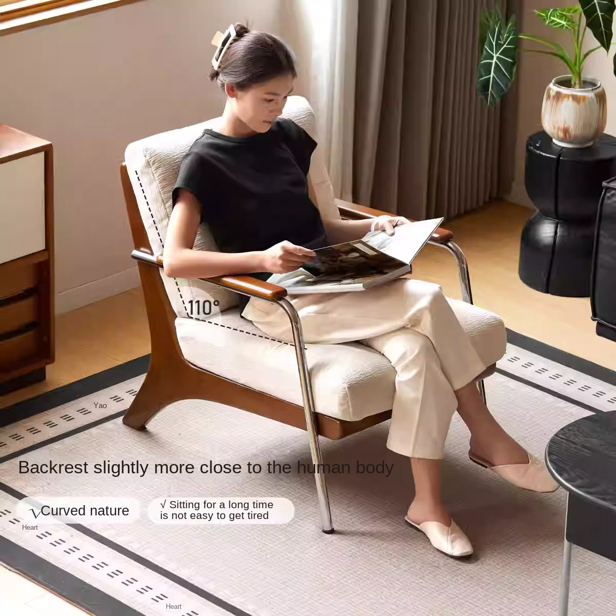 Beech Solid Wood Middle Ages Single Chair