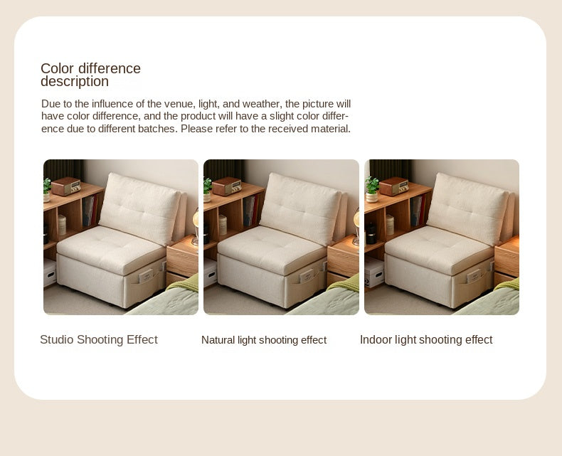 Fabric Sofa Cream Wind Multi Functional Single Chair