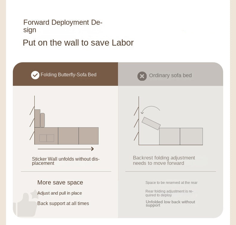 Fabric Sofa Cream Wind Multi Functional Single Chair
