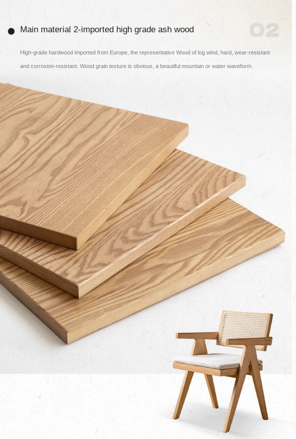 Ash, Oak, Cherry Solid Wood Light Luxury Leisure Dining Chair