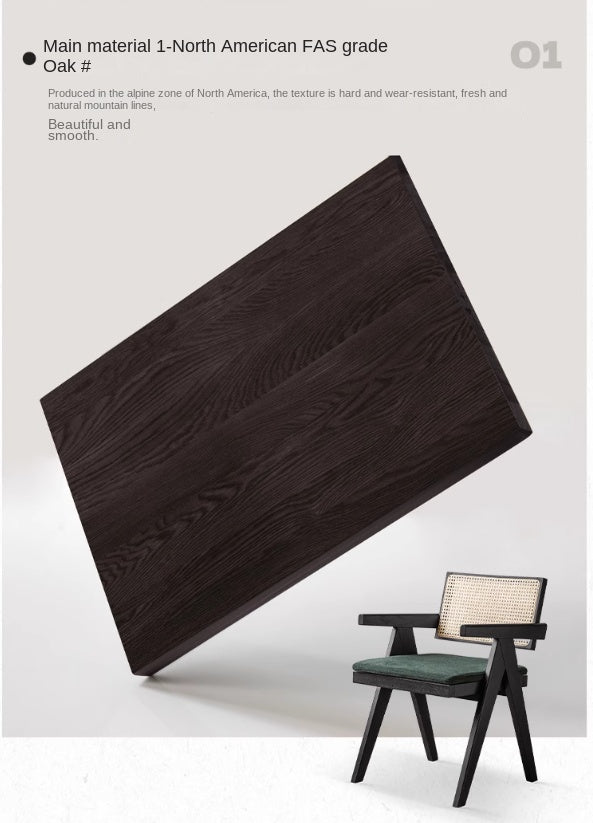 Ash, Oak, Cherry Solid Wood Light Luxury Leisure Dining Chair