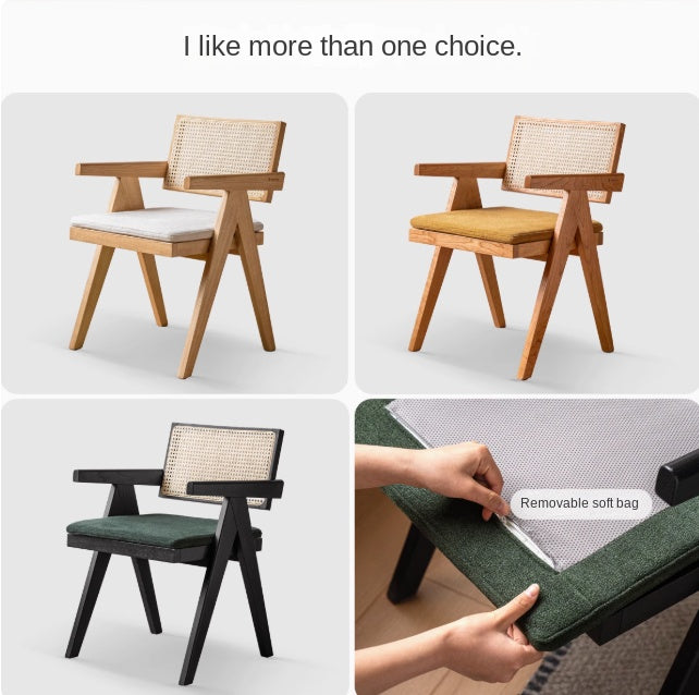 Ash, Oak, Cherry Solid Wood Light Luxury Leisure Dining Chair