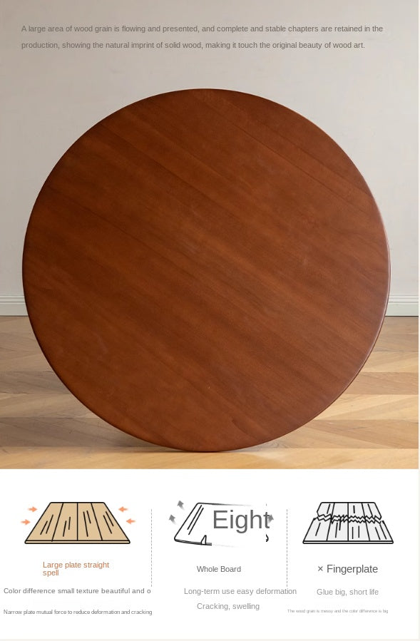 Poplar Solid Wood Antique Style Round Bauhaus Tea Table