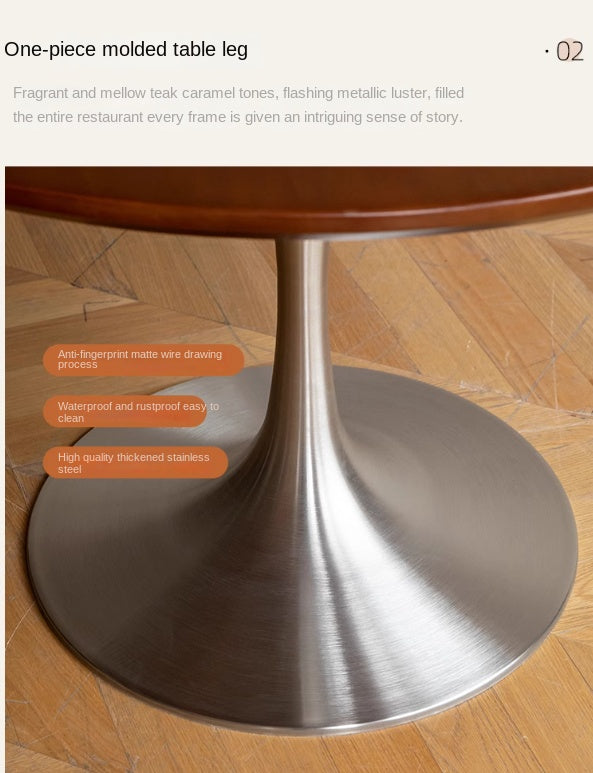 Poplar Solid Wood Antique Style Round Bauhaus Tea Table