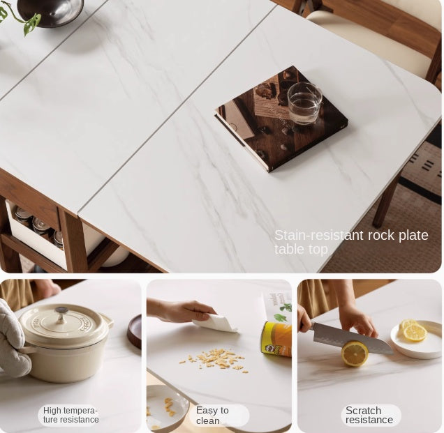 Oak Solid Wood Folding Rock Dining Table