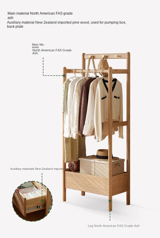 Ash Solid Wood Modern Storage Rack