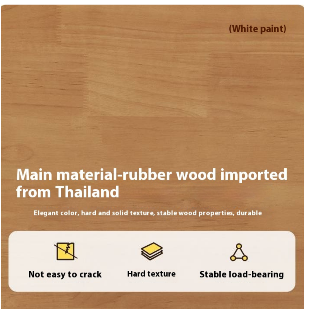 Beech Solid Wood Children's Desk with Pulleys Movable Storage