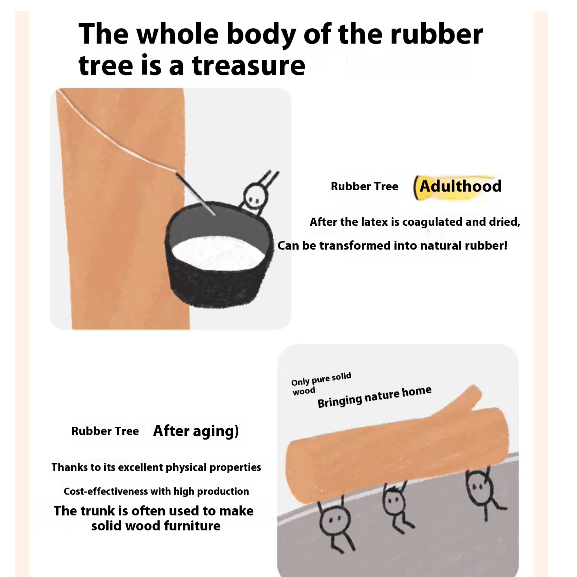 Beech Solid Wood Children's Desk with Pulleys Movable Storage