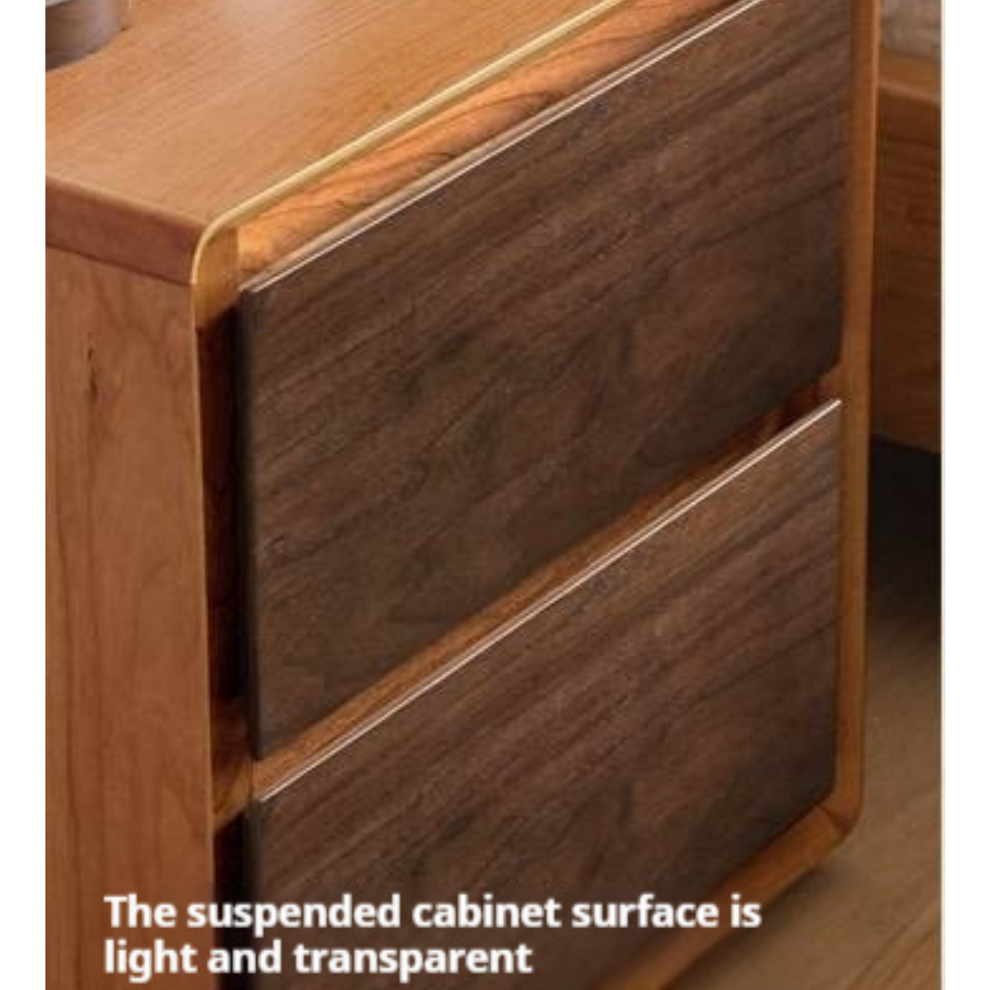 Black Walnut, Cherry Solid Wood Nightstand