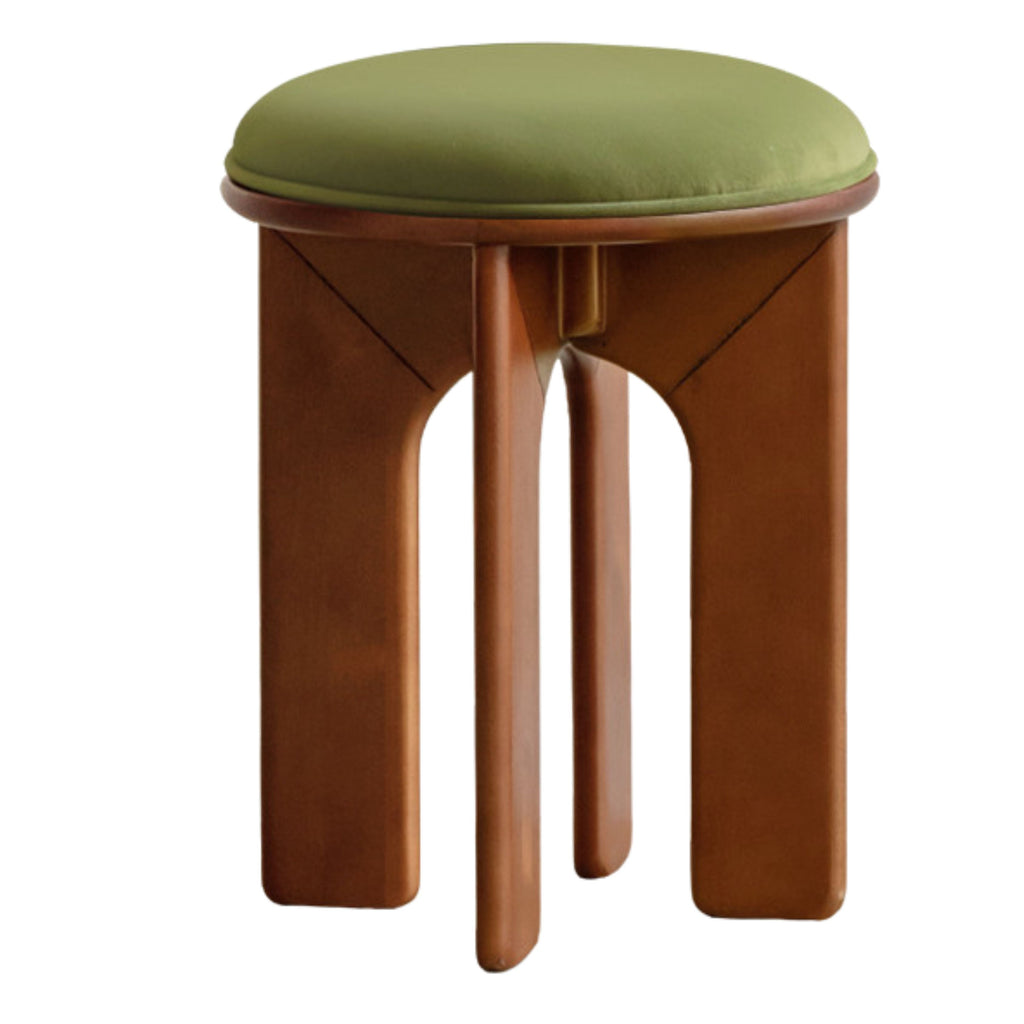 Oak, Beech Solid Wood, Solid RubberWood French Retro Round Stool