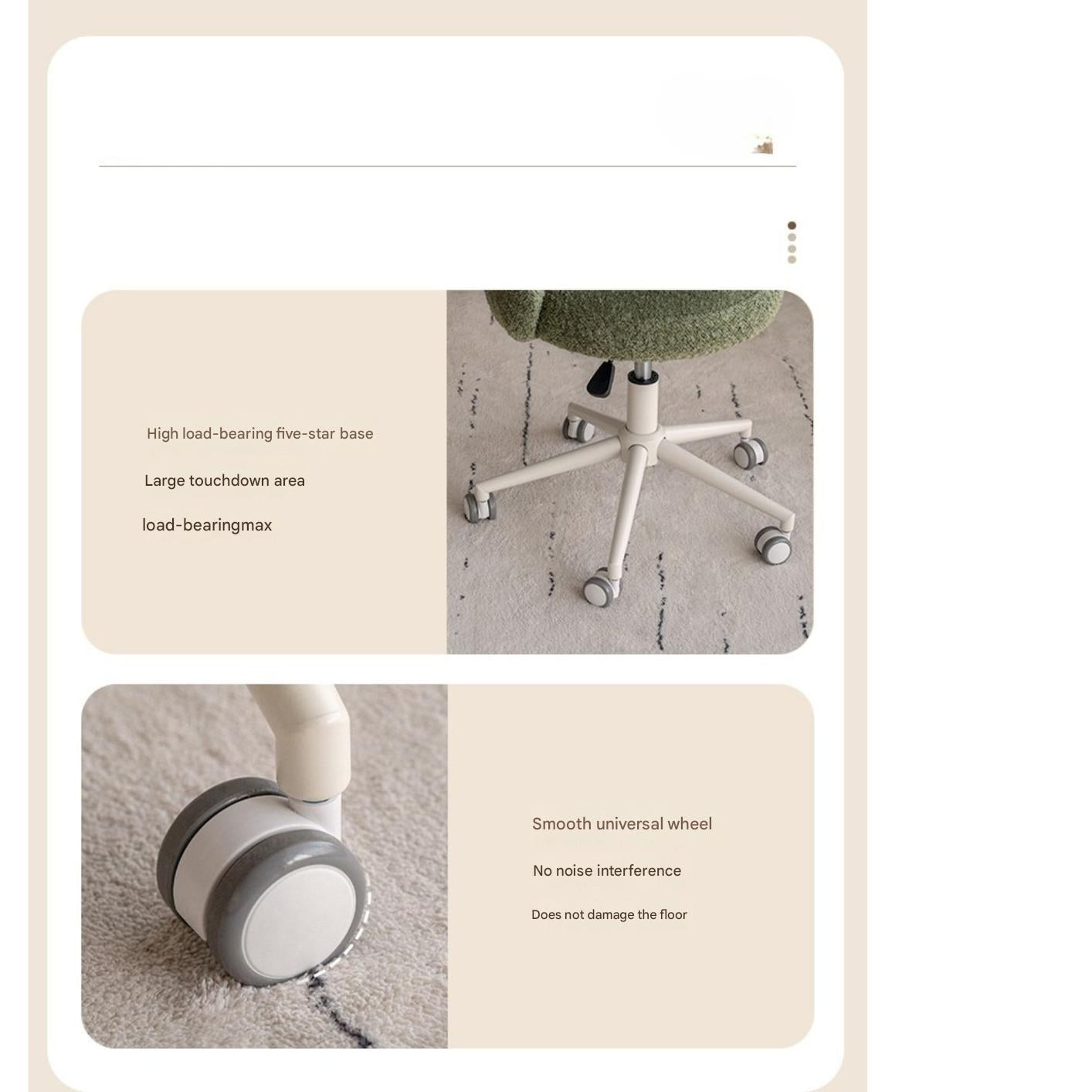 Eco-Leather, Imitation Sheepskin Makeup Stool