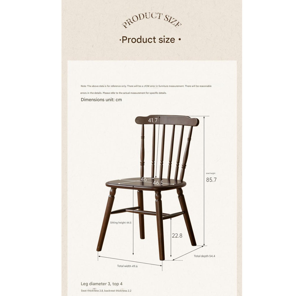 Set 4 pcs Black Walnut Solid Wood Dining Chair