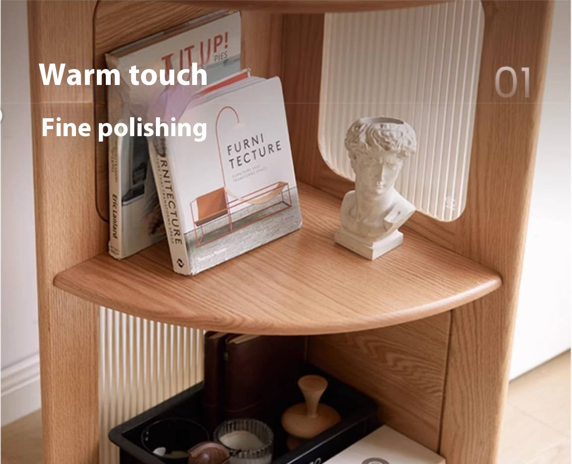 Oak, Ash Solid Wood Corner Bookshelf