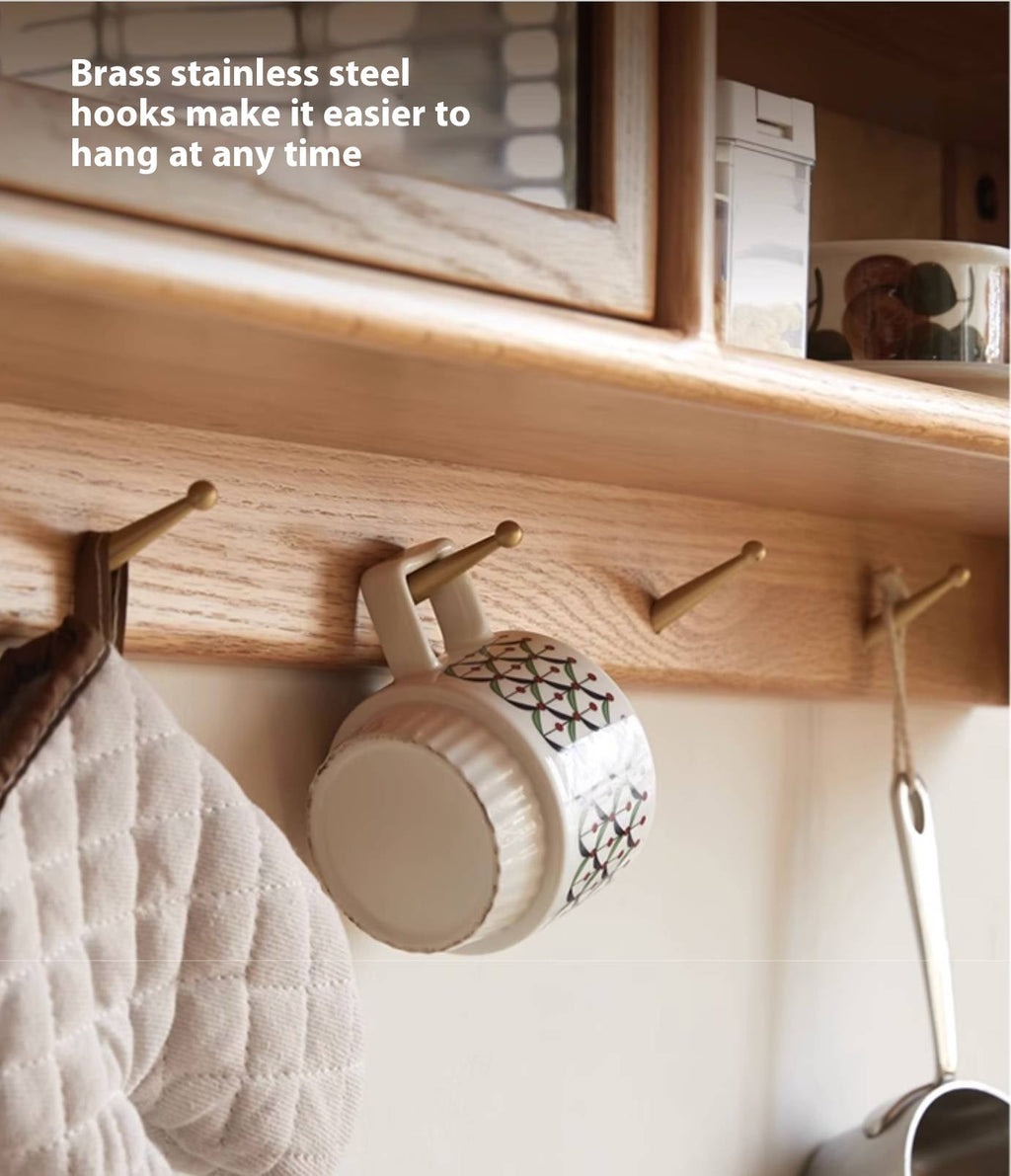 Oak Solid Wood Modern Style Wall Cabinet