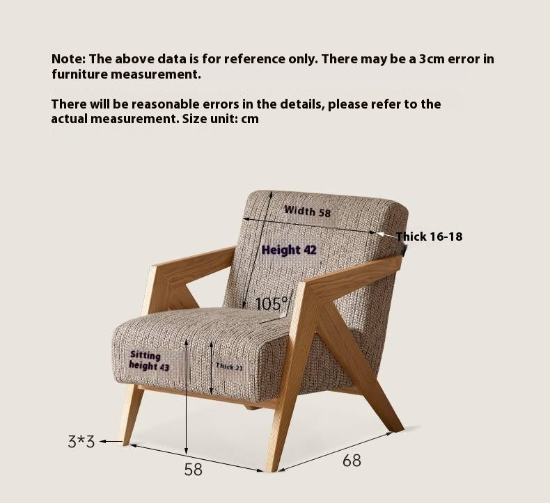 Oak Solid Wood Sofa Chair