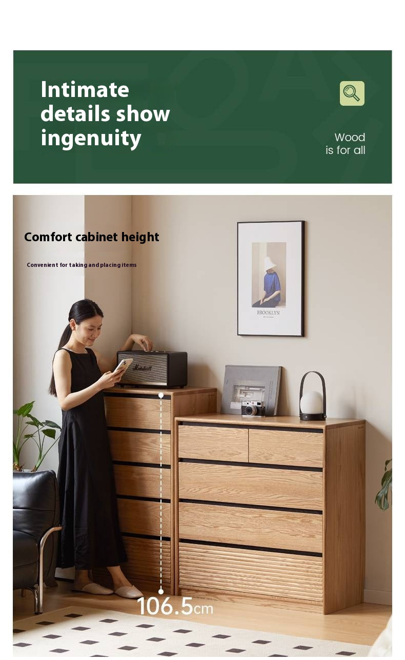 Oak Solid Wood Modern Drawer Cabinet