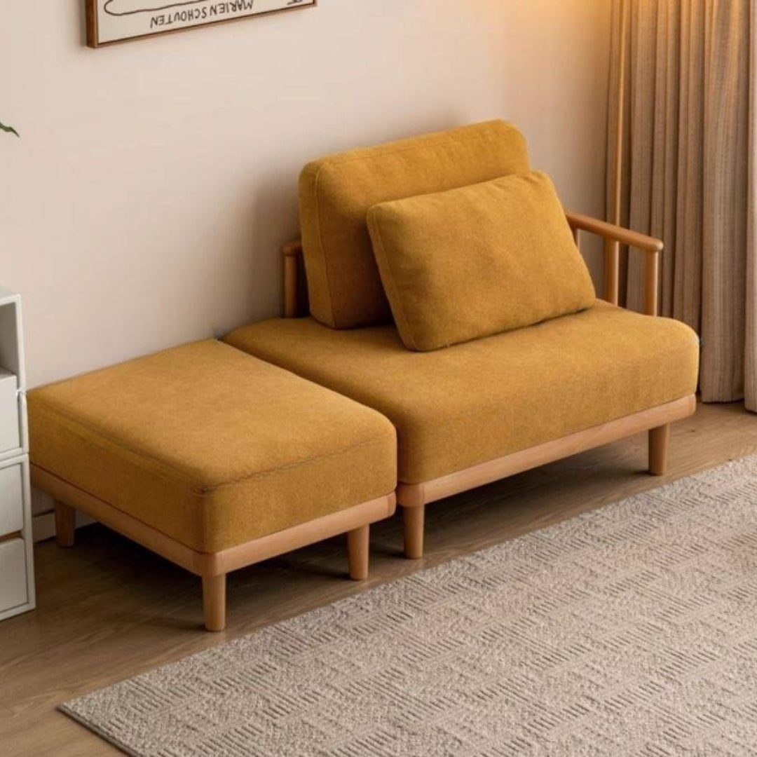 Beech Solid Wood Fabric Sofa Free Combination