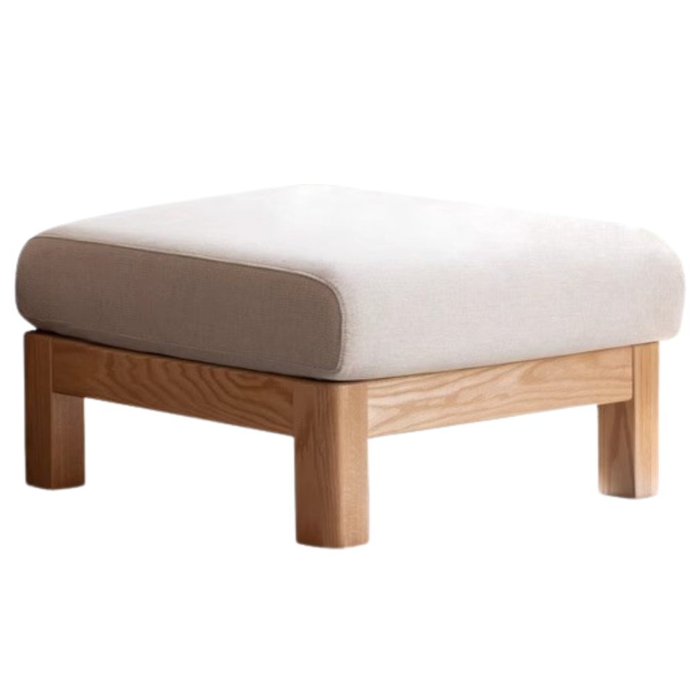 Black Walnut, Oak, Ash, Poplar Solid Wood Footstool Small Fabric Stool