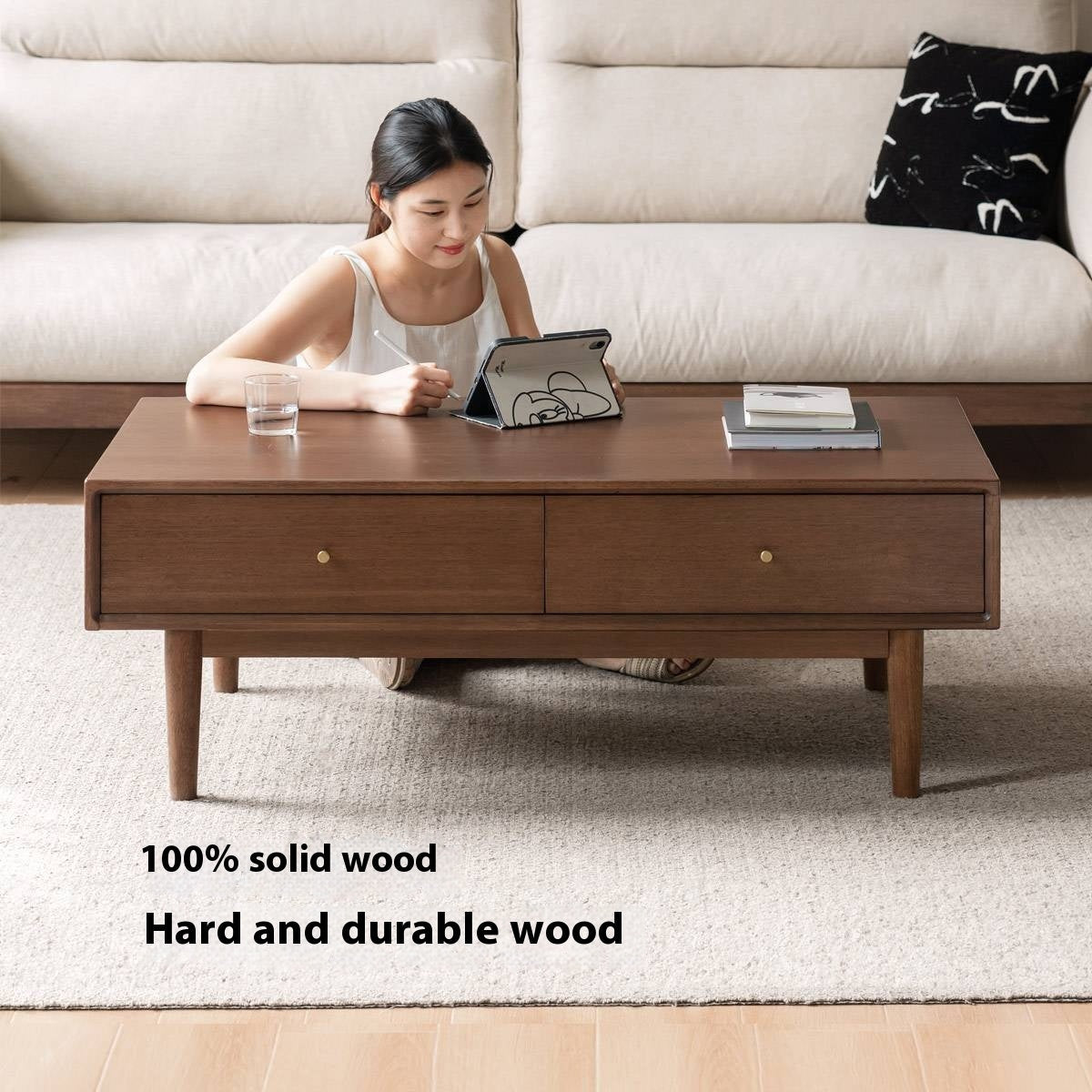 Black Walnut Solid Wood Coffee Table