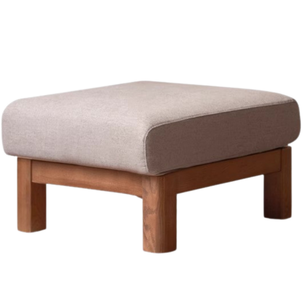 Black Walnut, Oak, Ash, Poplar Solid Wood Footstool Small Fabric Stool