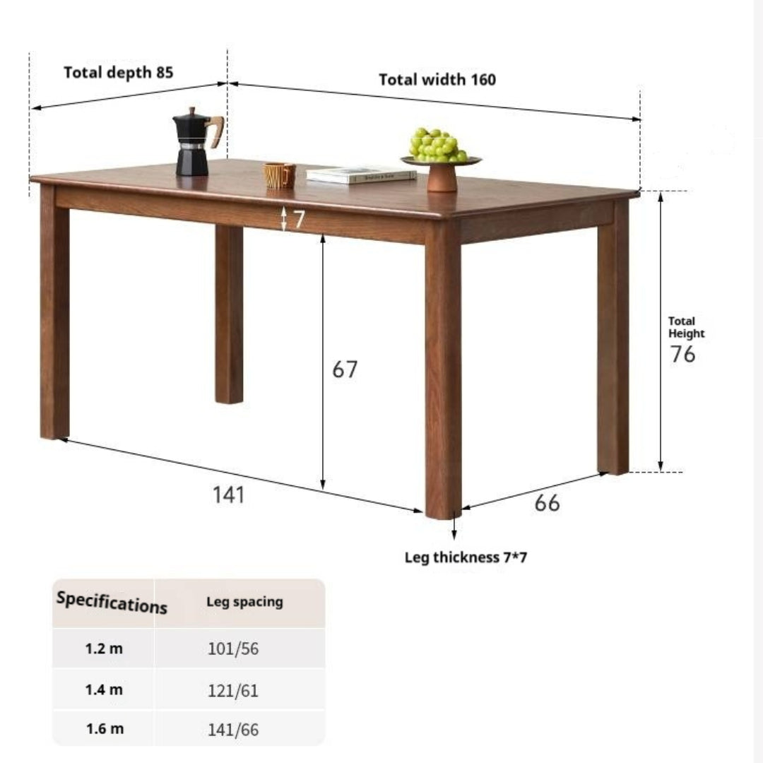 Oak Solid Wood Modern Dining  Table