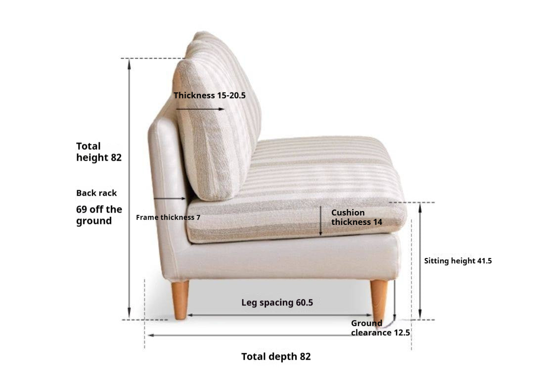 Beech, Fabric Cotton And Linen Sofa