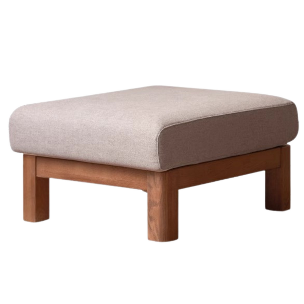 Black Walnut, Oak, Ash, Poplar Solid Wood Footstool Small Fabric Stool
