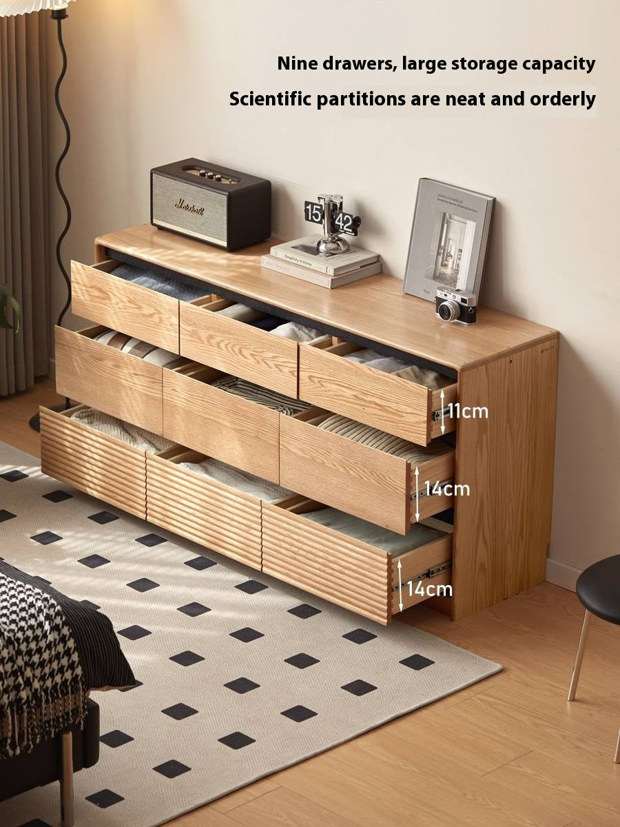 Oak Solid Wood Modern Drawer Cabinet