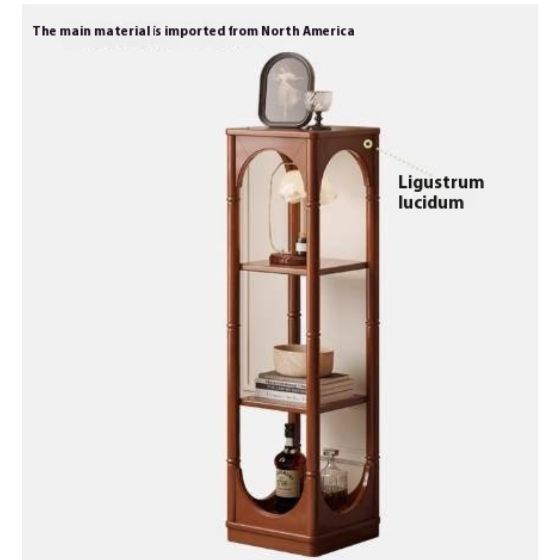 Poplar Solid Wood French Medieval Style Storage Rack