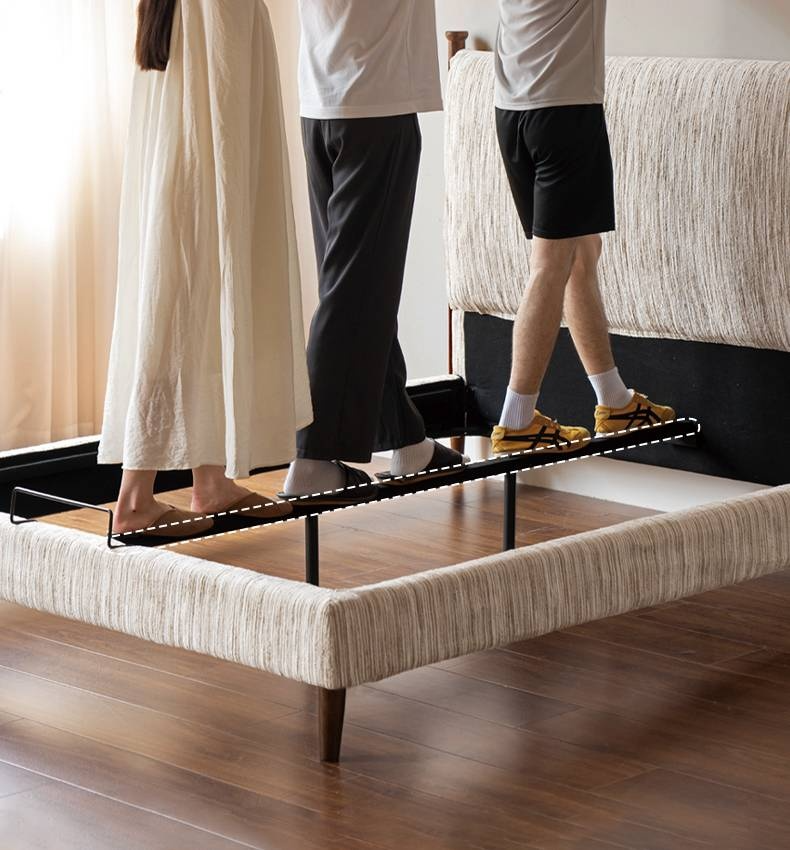 Fabric Chenille Soft Backrest Bed French Retro Style