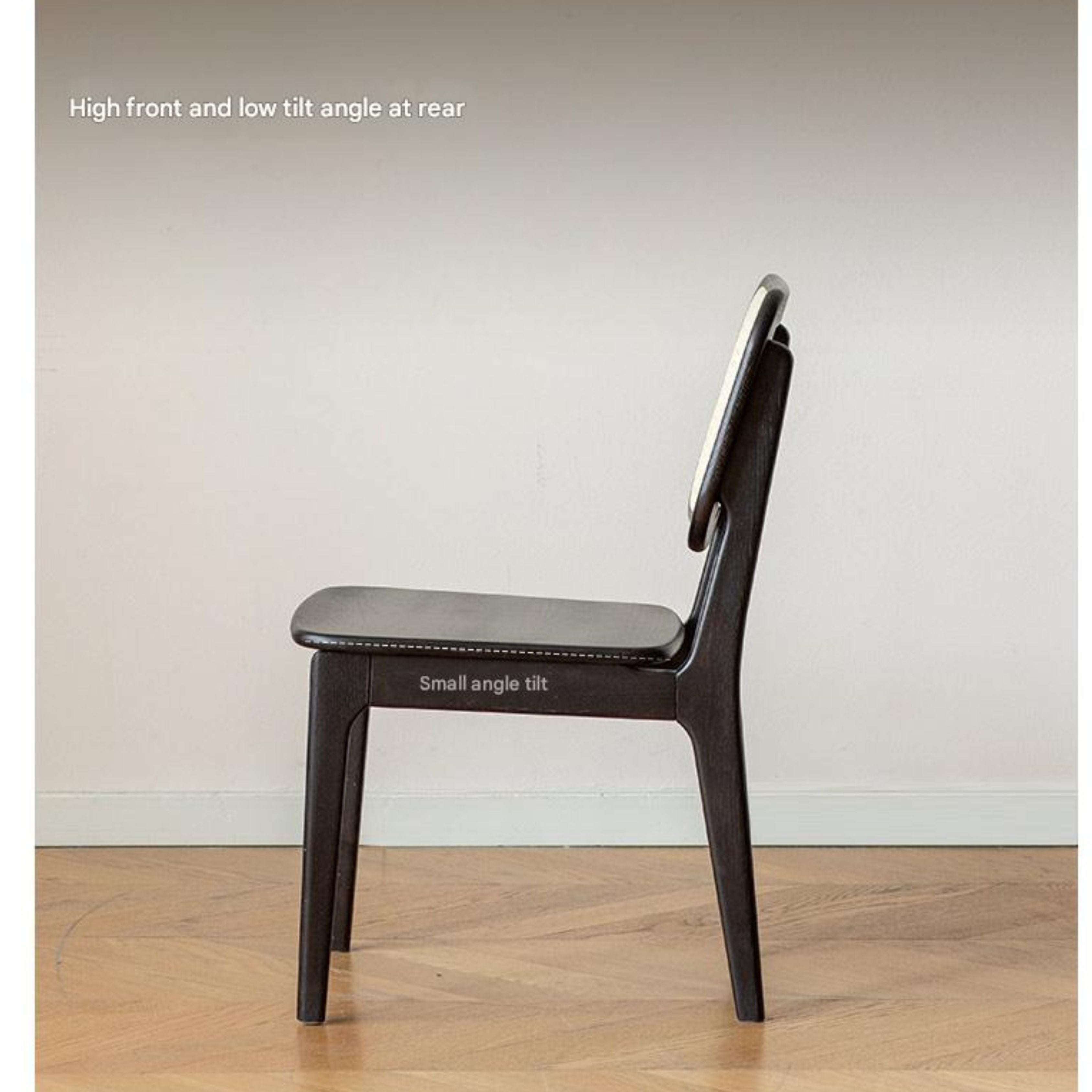 4 pcs Oak Solid Wood Back Rattan Dining Chair