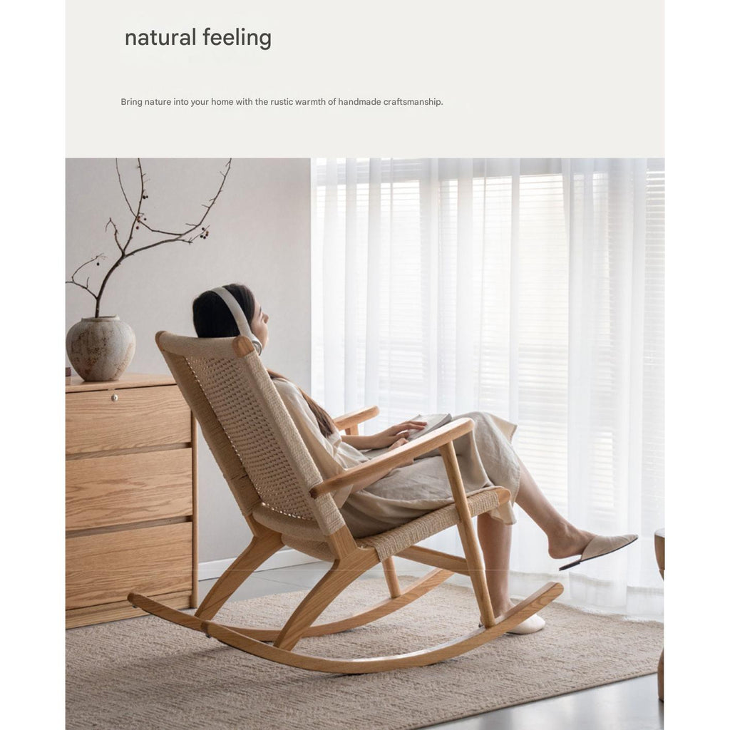 Oak Solid Wood Modern Rocking Chair