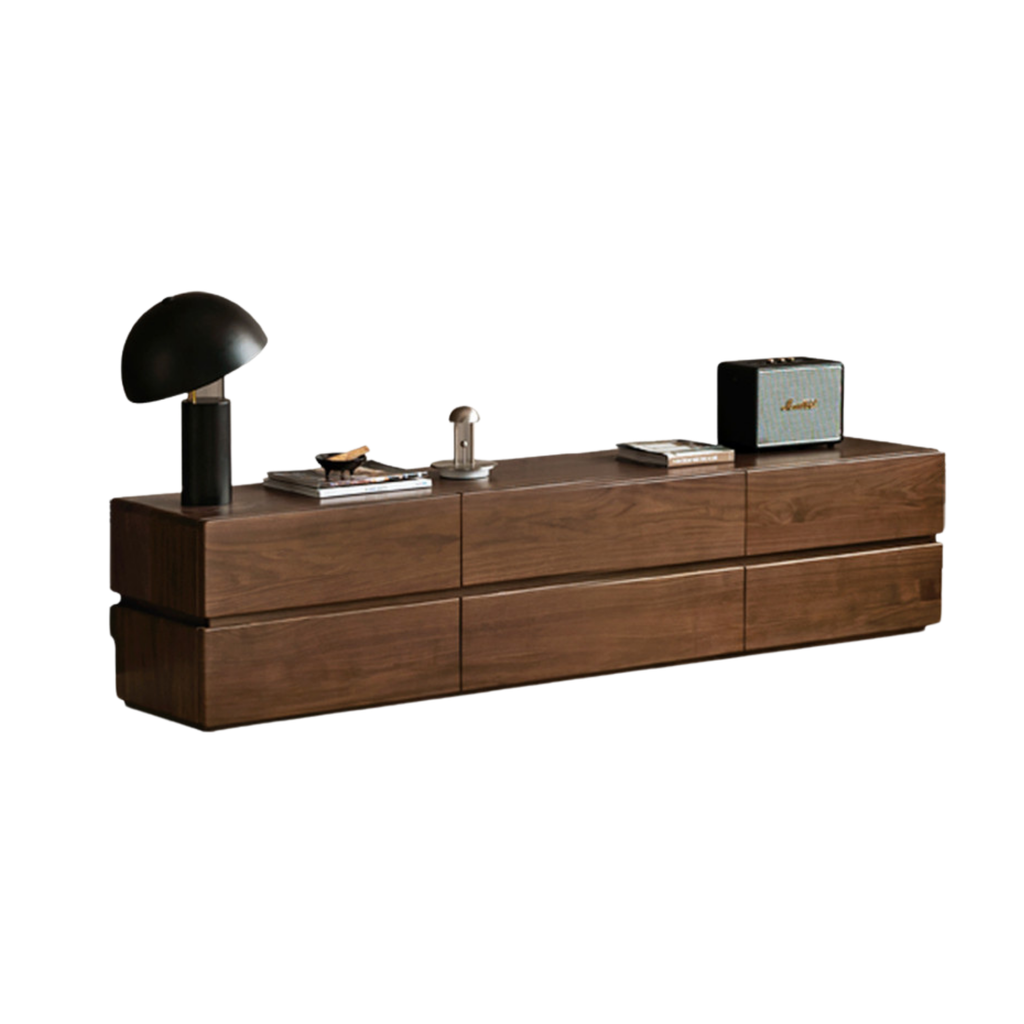 Black Walnut Solid Italian Light Luxury TV Stand