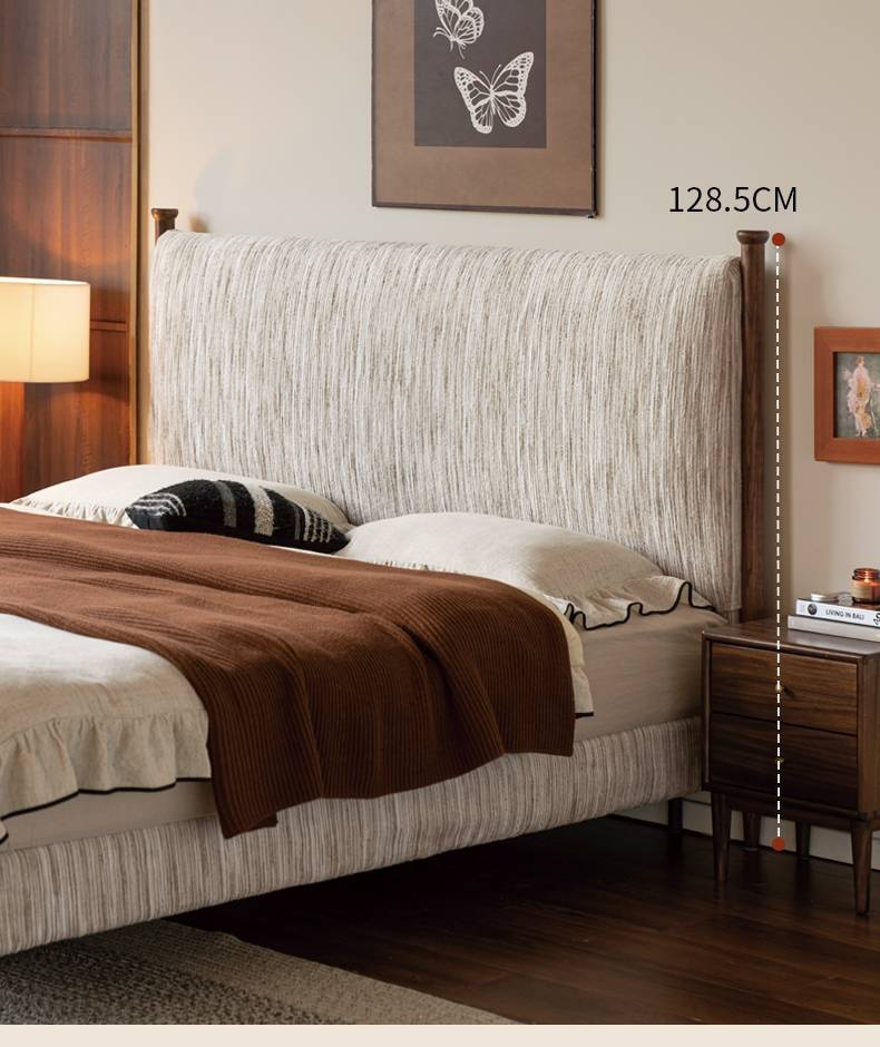 Fabric Chenille Soft Backrest Bed French Retro Style