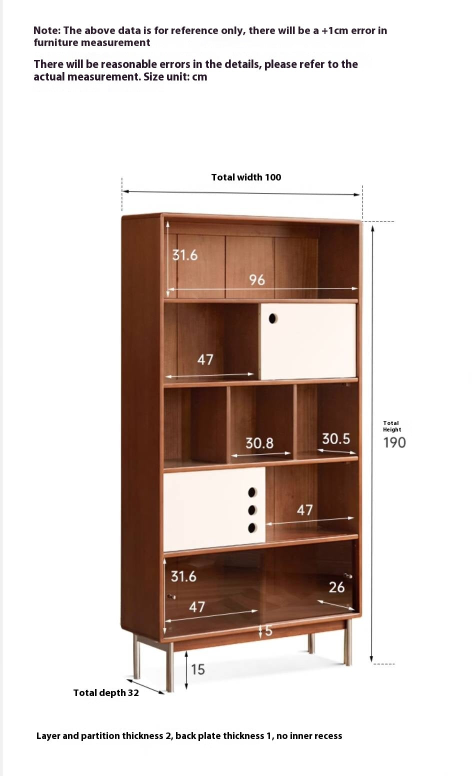 Poplar, Cherry Solid Wood Antique Style Bookshelf