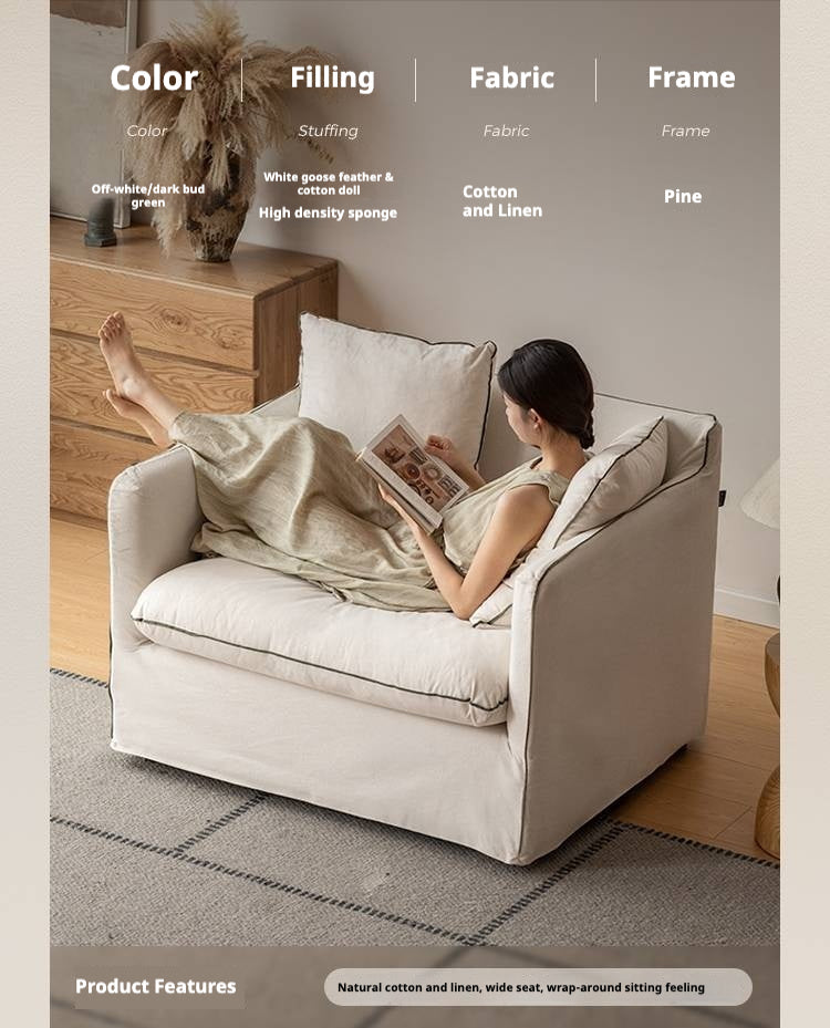 Fabric Wabi Sabi Style Washable Armchair