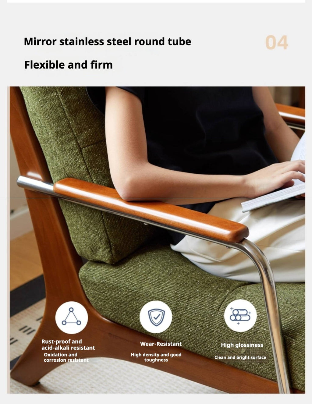 Beech Solid Wood Middle Ages Single Chair