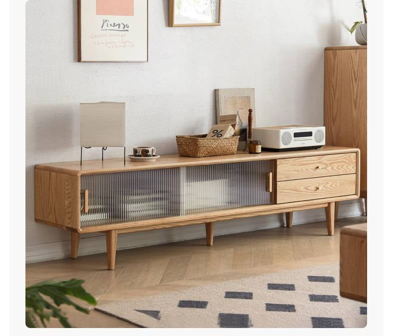 Oak Solid Wood Modern TV Cabinet