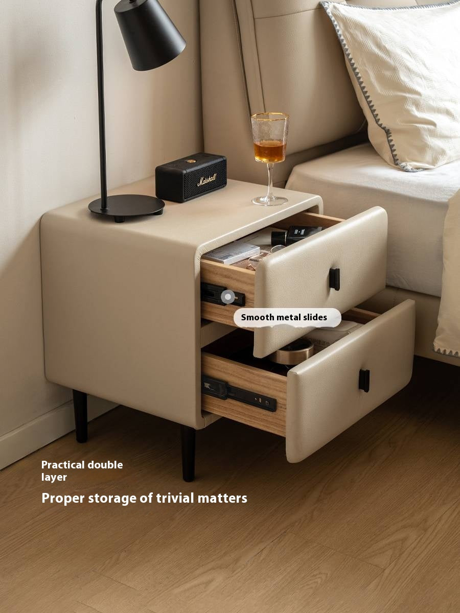 Fabric Cream Style Soft Nightstand