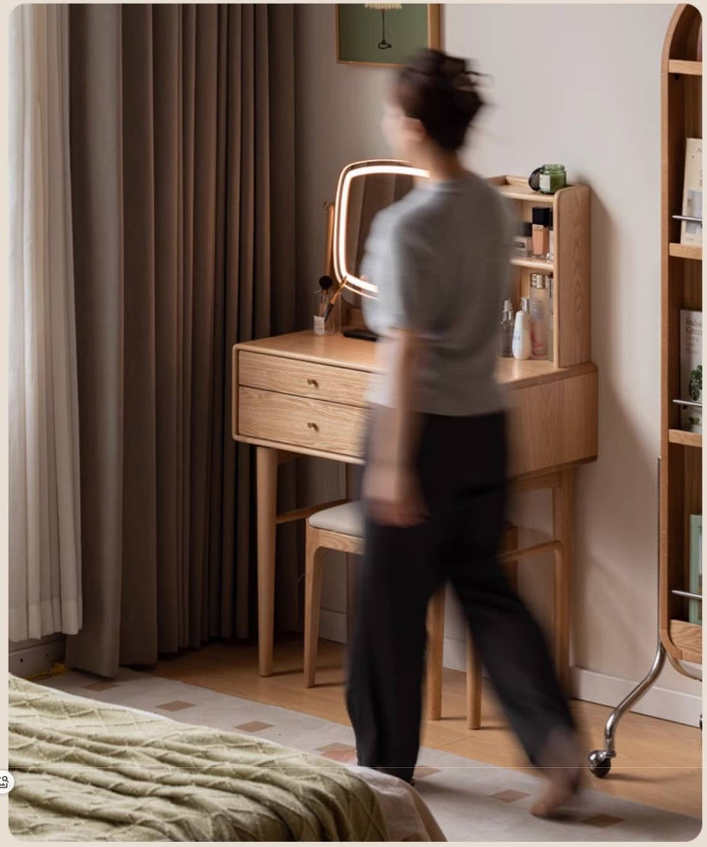 Ash Solid Wood Modern Style Dressing Table Multi Functional