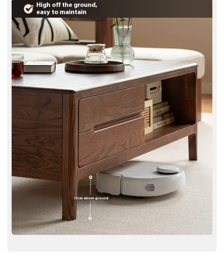 Solid Rubberwood, Oak Solid Wood Nordic Coffee Table